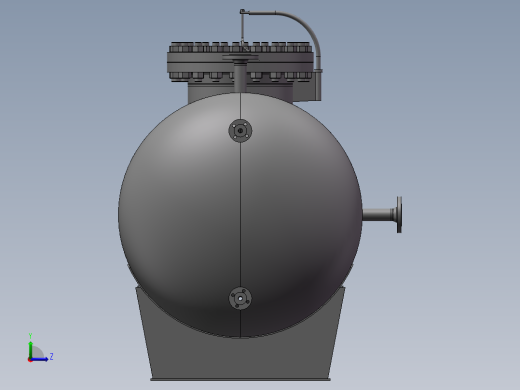 液氮储罐模型左视缩略图