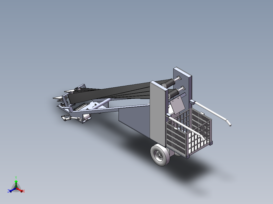 小型韭菜收割机正等轴测图