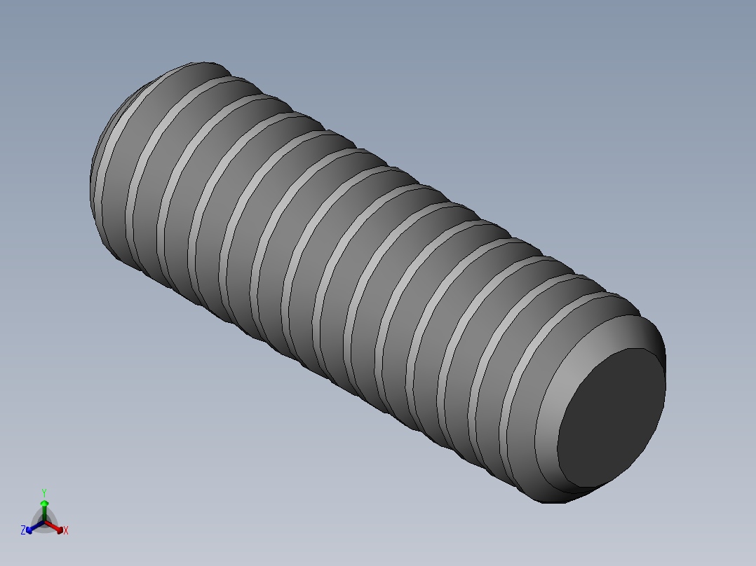 DIN 913-ISO 4026 固定螺钉-M2 L=6.SLDPRT正等轴测图