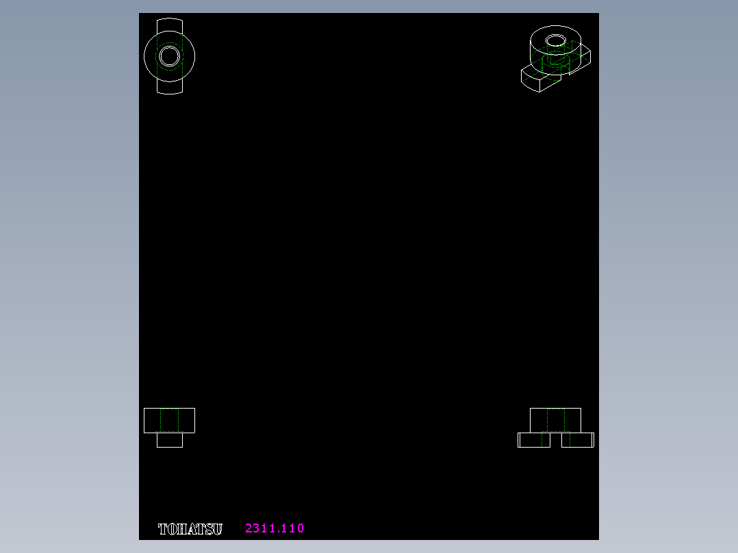 定位配件2311(B)-2D多系列多零件图纸模型