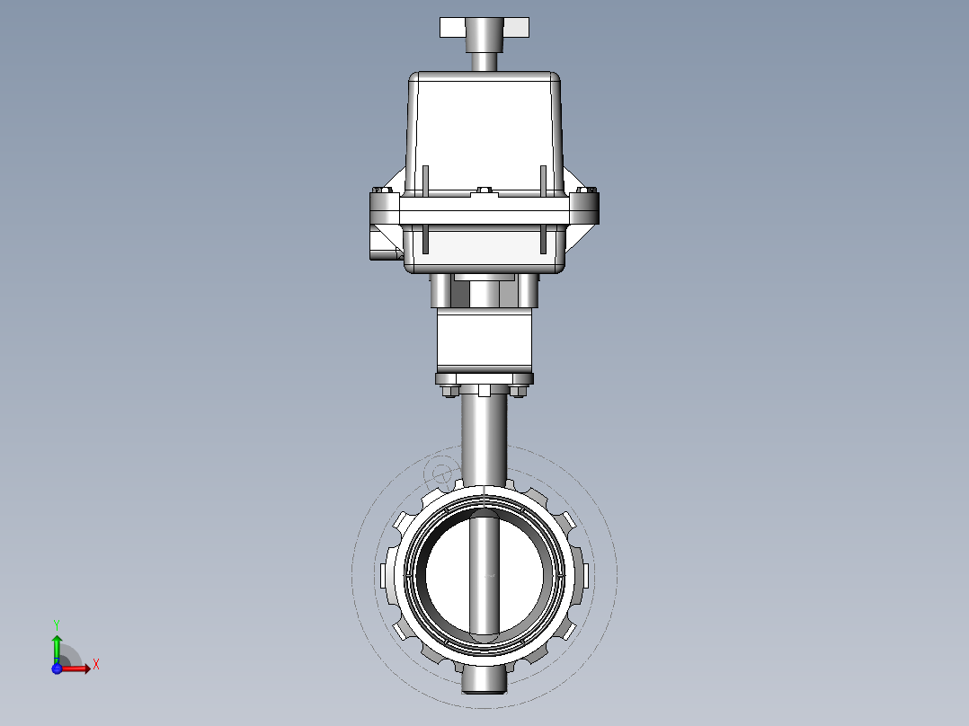 PVC管件-4in BF-Elec-Valve前视图