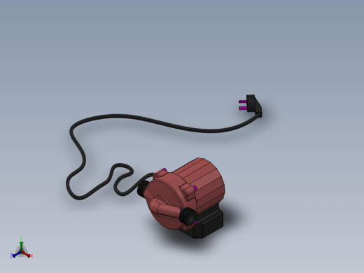 小水泵SW三维图正等轴测缩略图