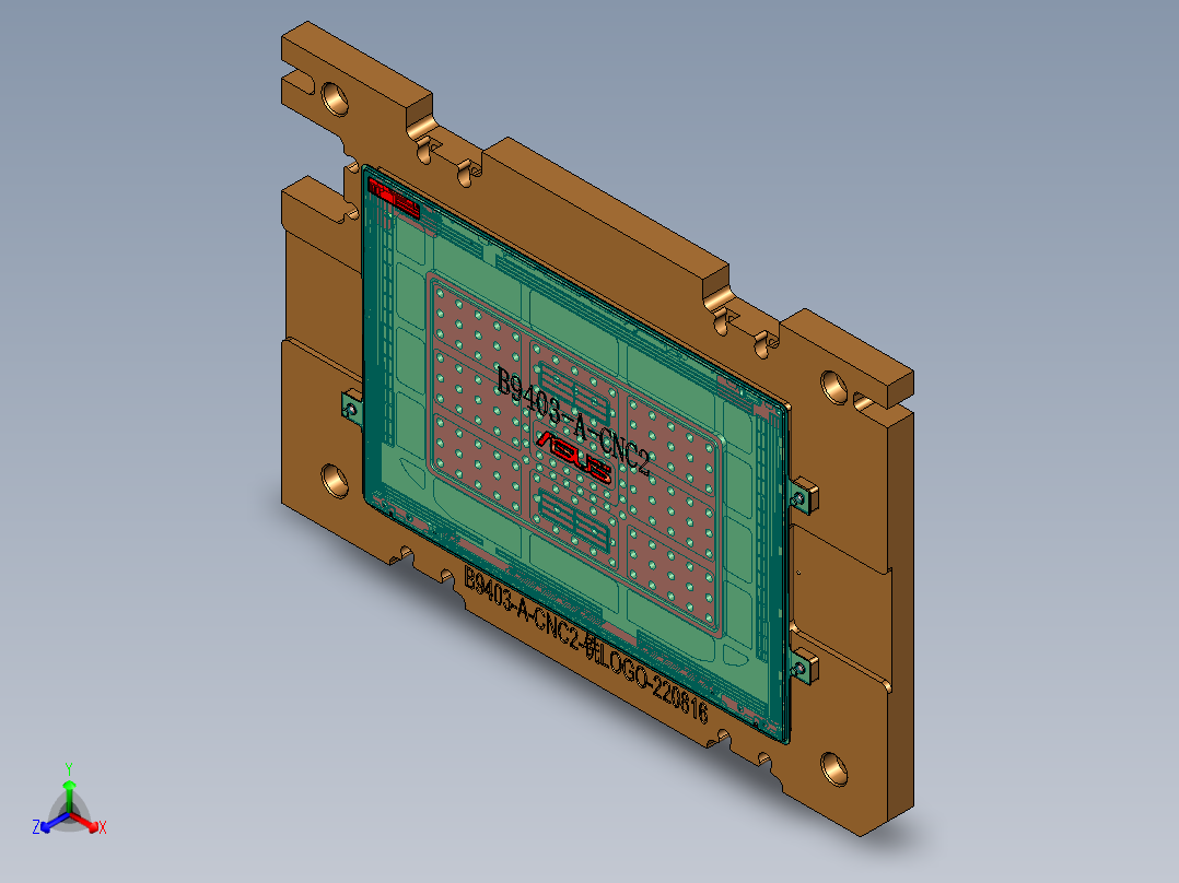 B9403-A-CNC2笔记本CNC工装夹具三维模型-铣LOGO-220921-修治具正等轴测图