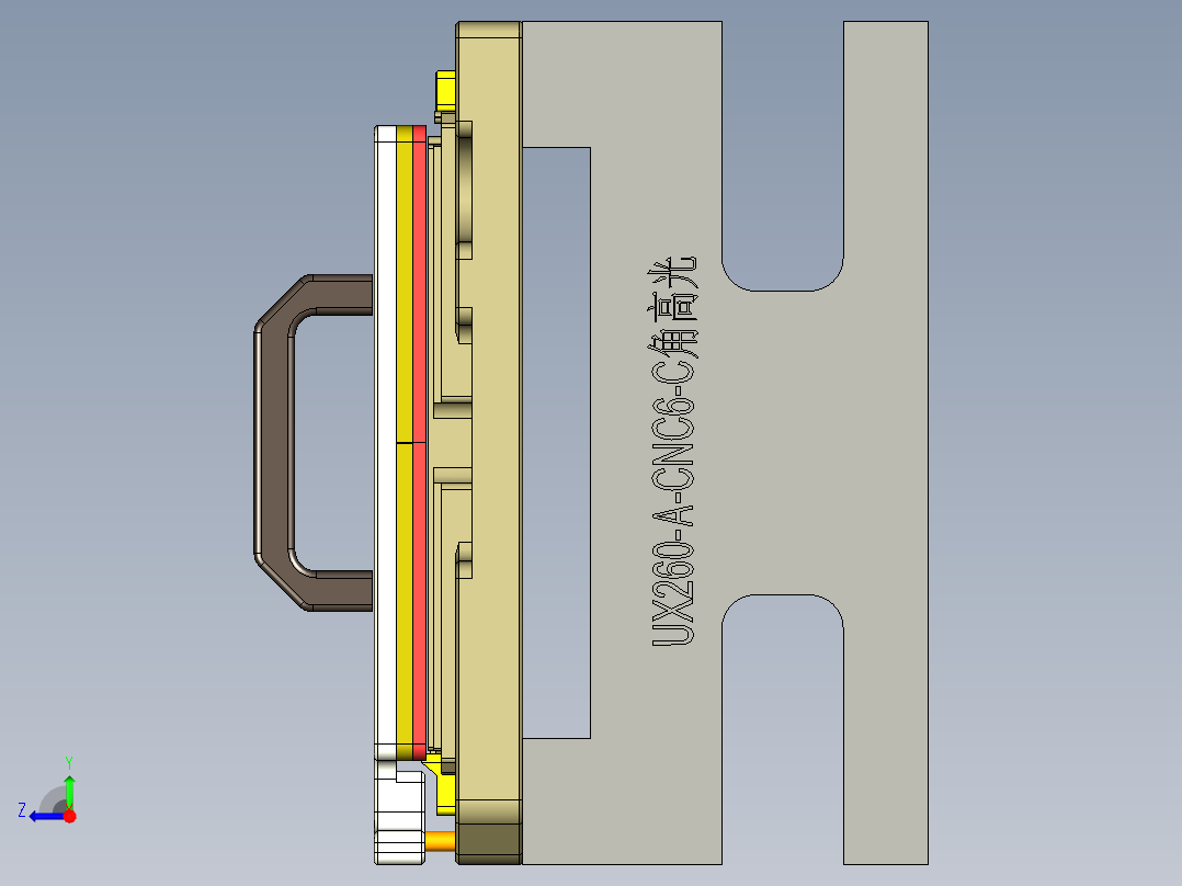UX260-A笔记本CNC工装夹具三维模型-CNC6-20200310右视图