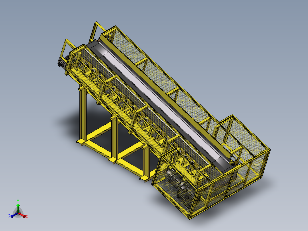 高转筒车和提水的翻车正等轴测图