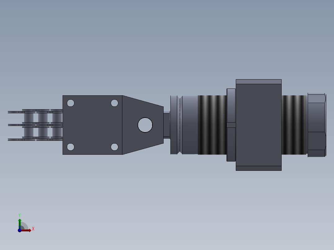 链夹和调节系统前视图