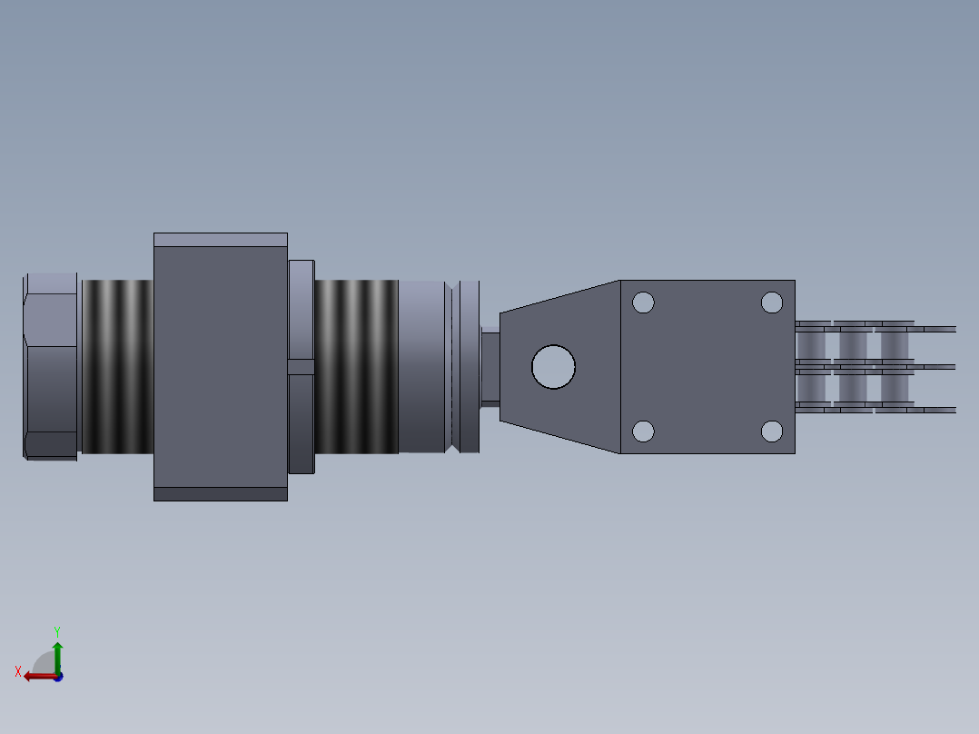 链夹和调节系统后视图