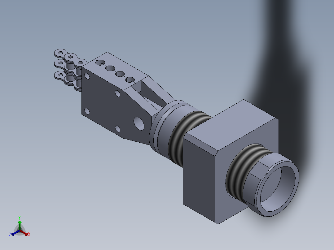 链夹和调节系统正等轴测图