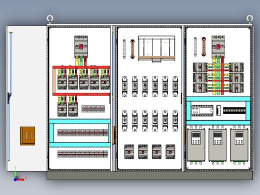 三柜组装630A正装刀开关plc软启动控制柜 55725前视缩略图