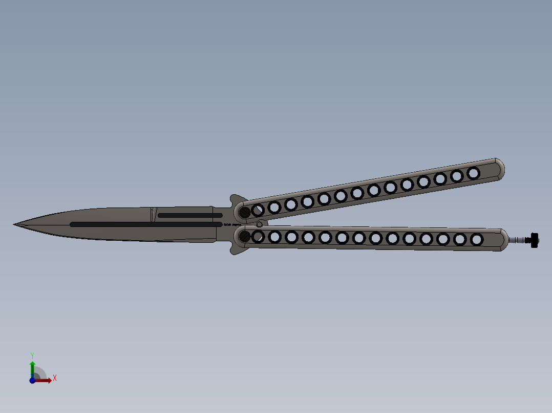 折叠刀、刀前视图