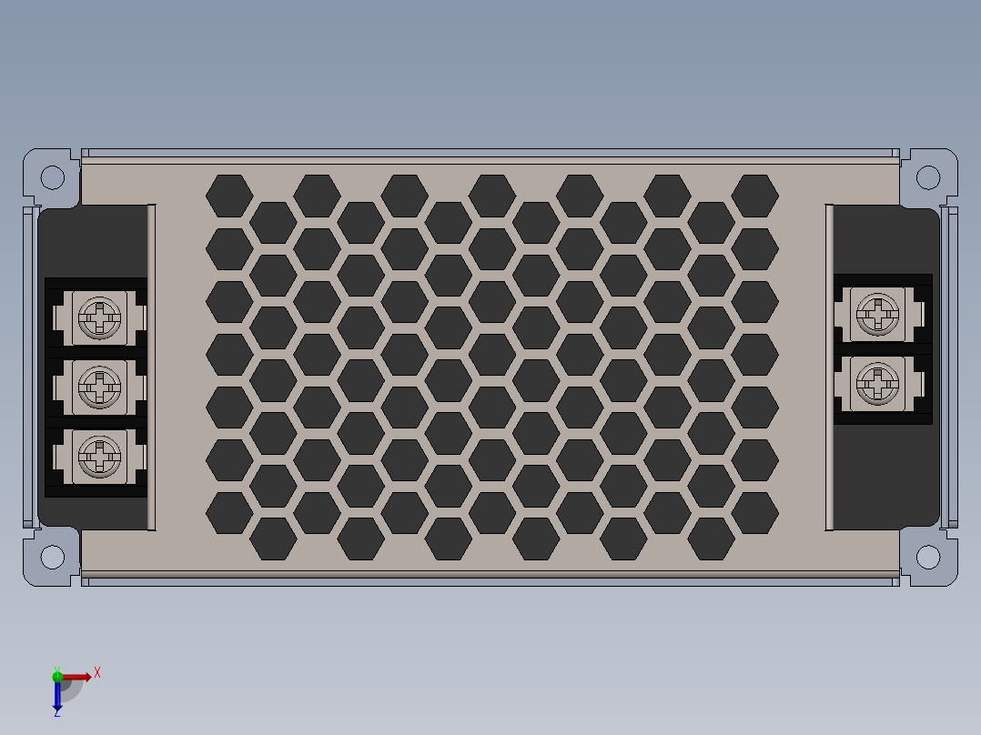 A0003323-RSD-60系列 60W 40至160V输入 24V输出 2.5A 封闭式铁路直流直流转换器俯视图