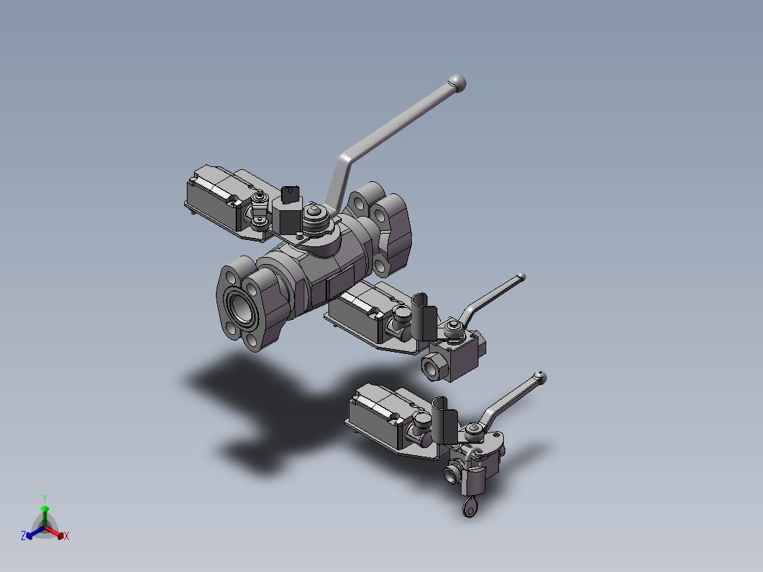 3款KHB-12SR双向球阀正等轴测图