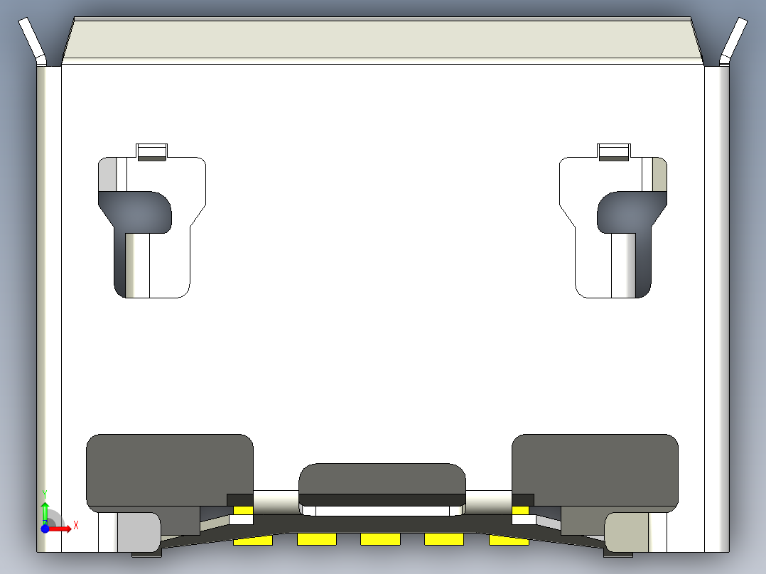 微型USB-socket-13前视图