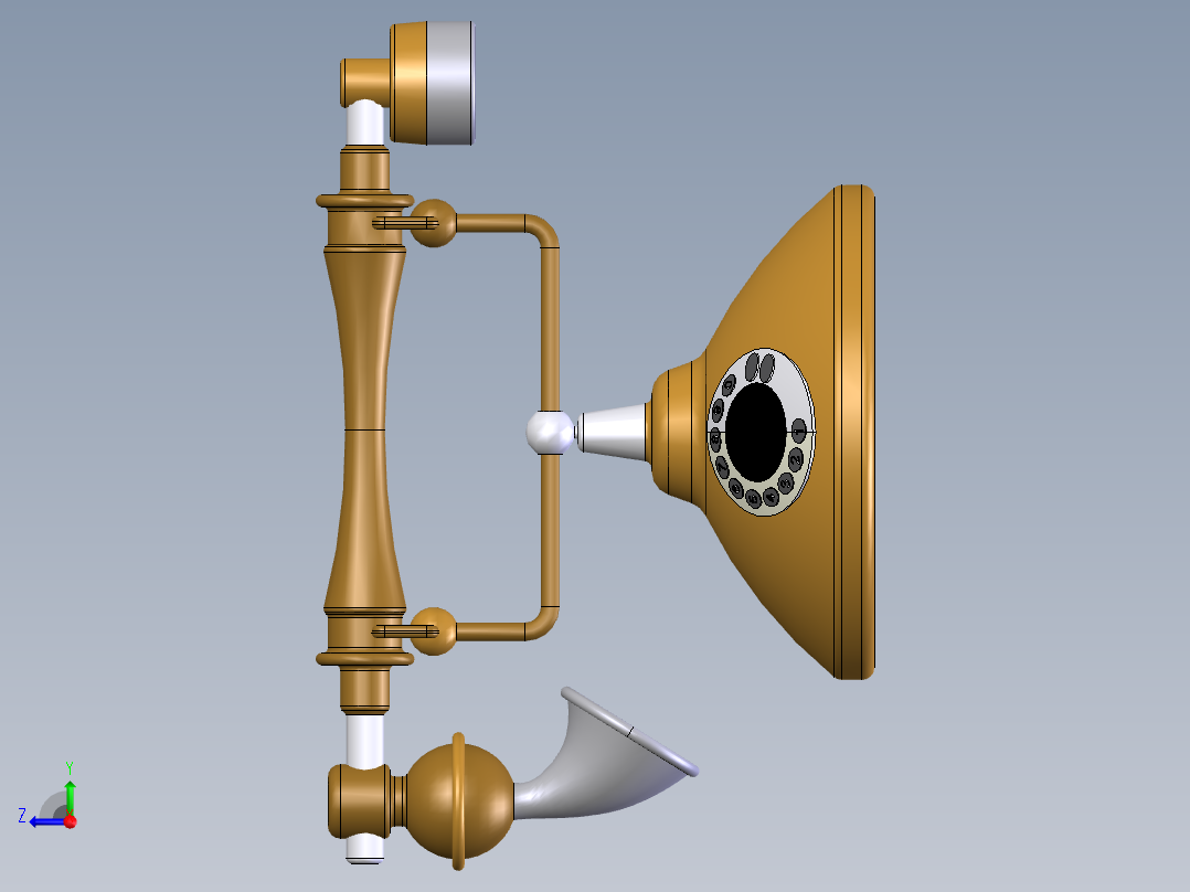 复古电话机右视图