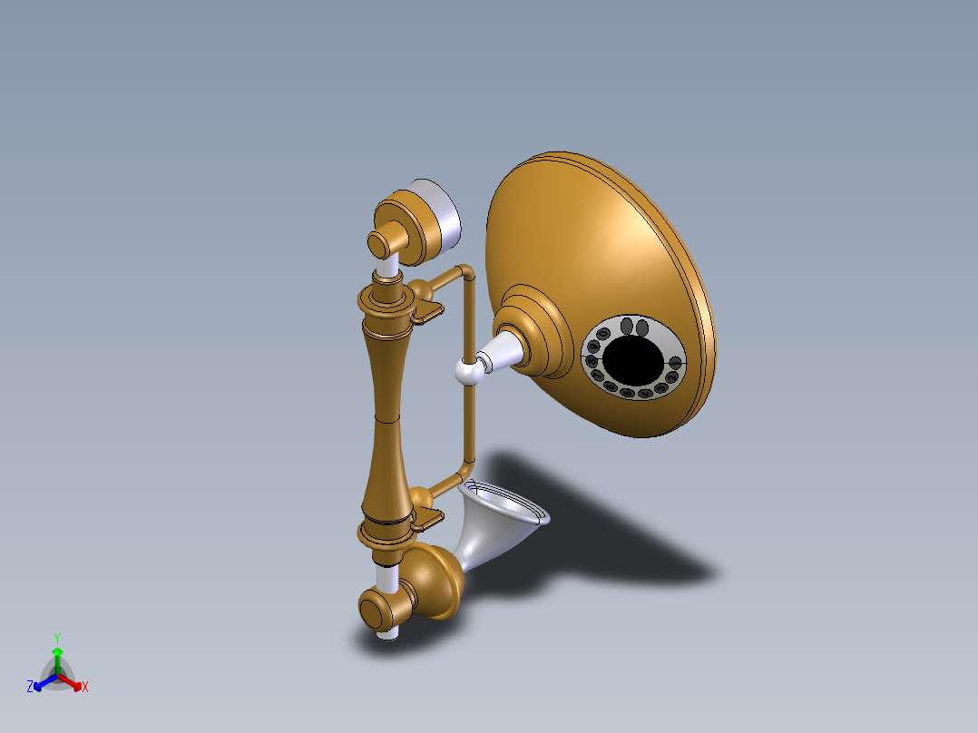 复古电话机正等轴测图