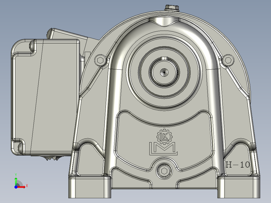 SH10-01AB100w3速比键槽6X6接线盒在下面前视图