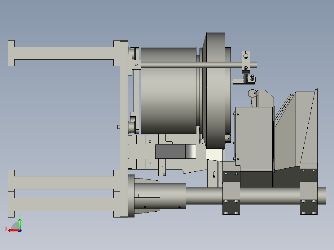 铁芯料斗部件后视图