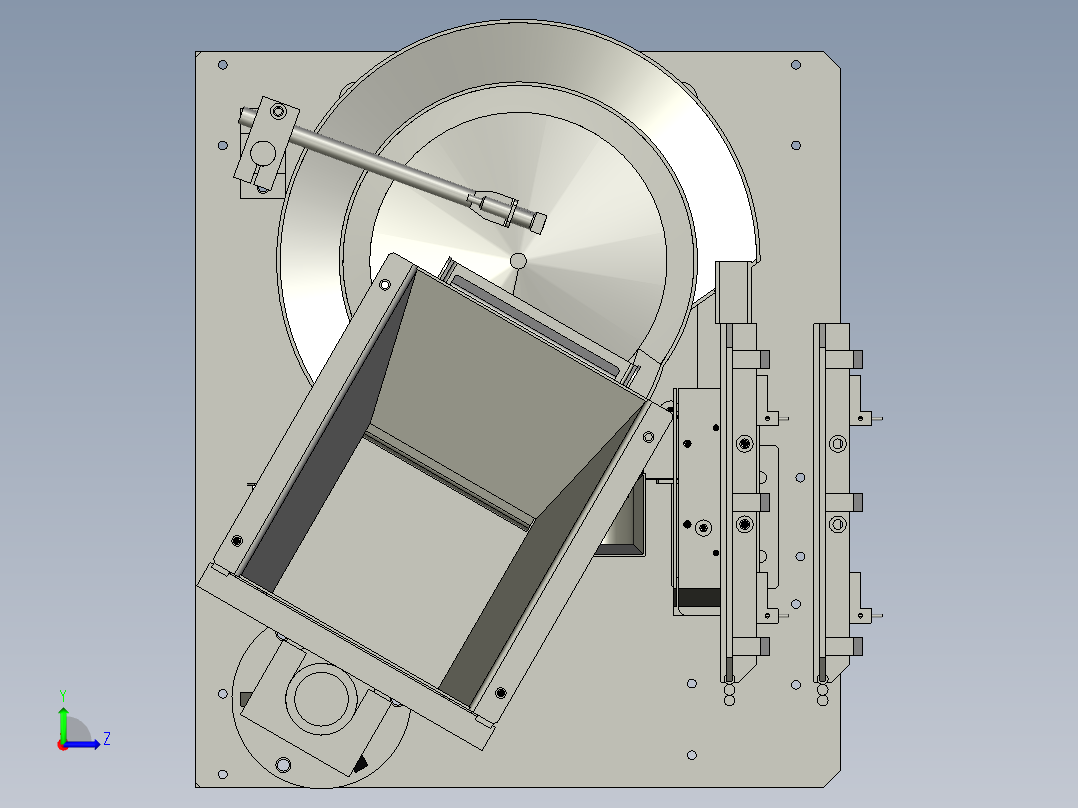 铁芯料斗部件左视图