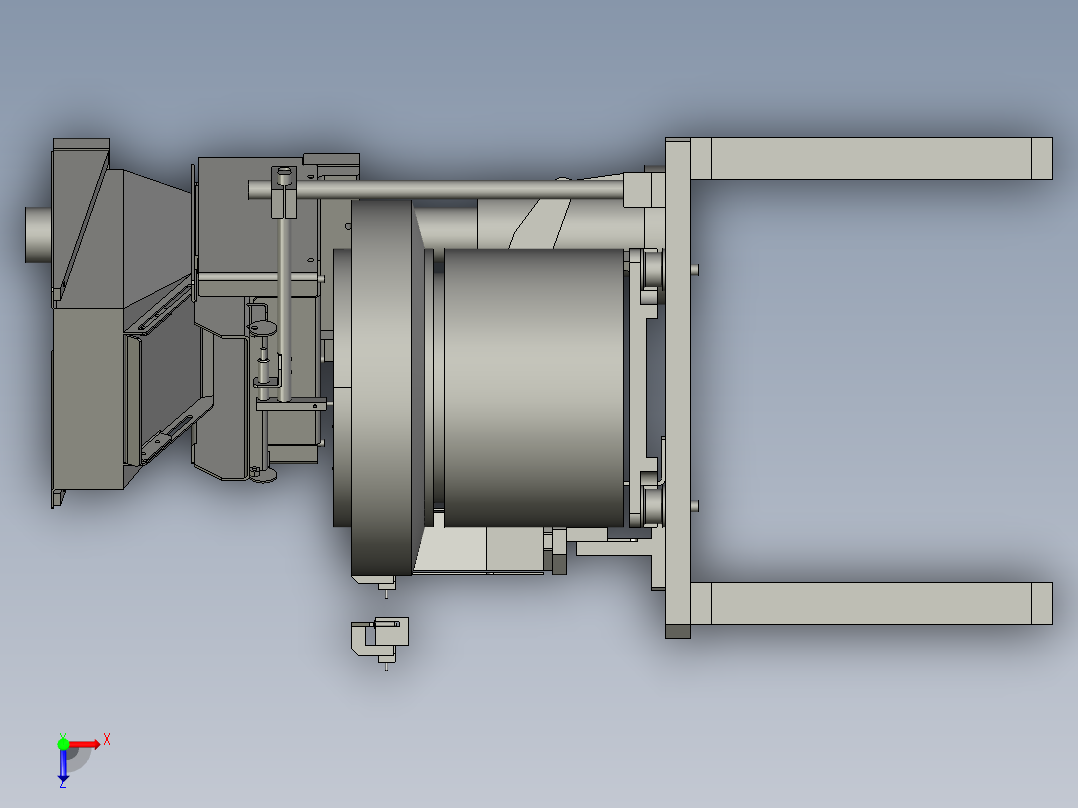 铁芯料斗部件俯视图