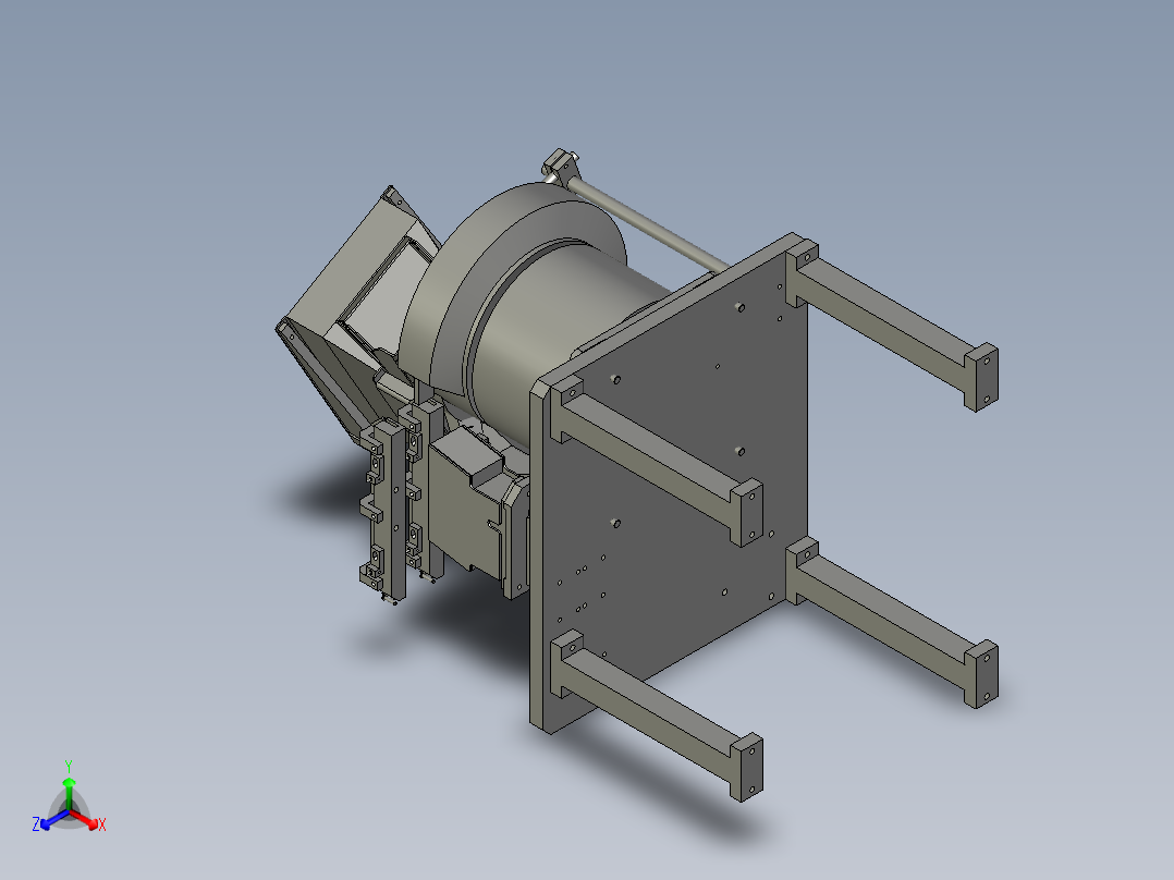 铁芯料斗部件正等轴测图