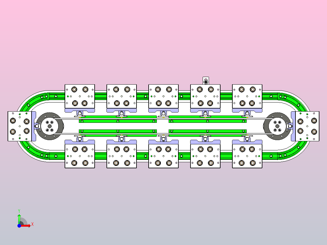 V25-200椭圆同步带环形导轨（型材）前视图