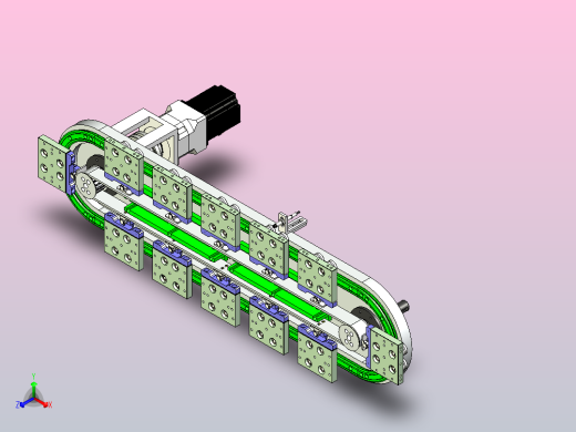 V25-200椭圆同步带环形导轨（型材）正等轴测缩略图