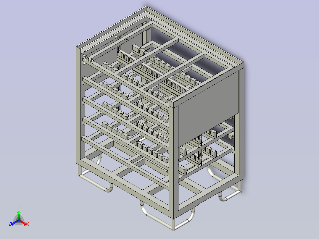 料架组合物流器具正等轴测图