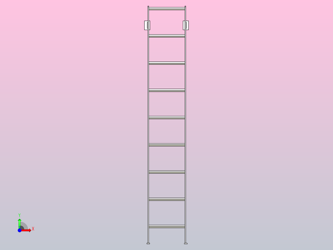 参数化梯子前视图