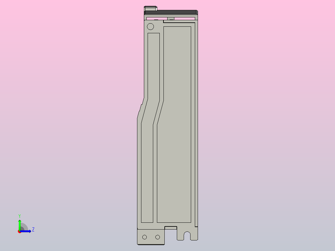 P系列交流伺服驱动器P100 3D模型左视图