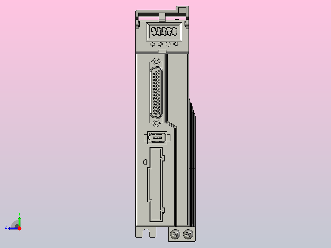 P系列交流伺服驱动器P100 3D模型右视图