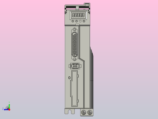 P系列交流伺服驱动器P100 3D模型右视缩略图