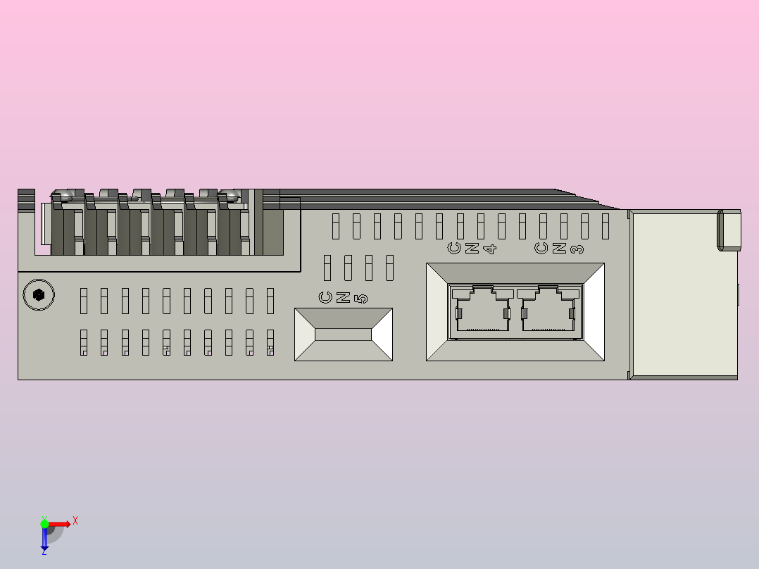 P系列交流伺服驱动器P100 3D模型俯视图