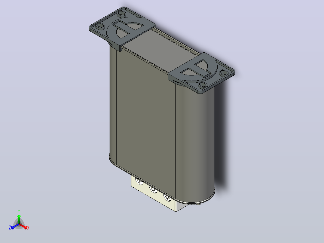 BZMJ(0.4～0.48)-12～16kvar-3自愈式低电压并联电容器三维模型202202主视图