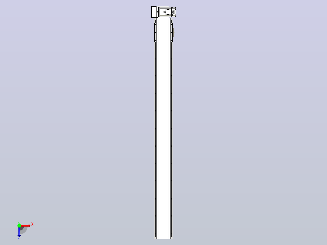 皮带直线轴半封闭可选导轨TPA-HNB-105D-90-L1050-RU-C-P20-N3俯视图
