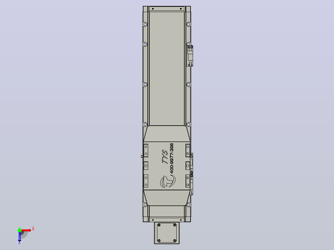 TH12-L300-B5-BC轨道内嵌式模组滑台俯视图