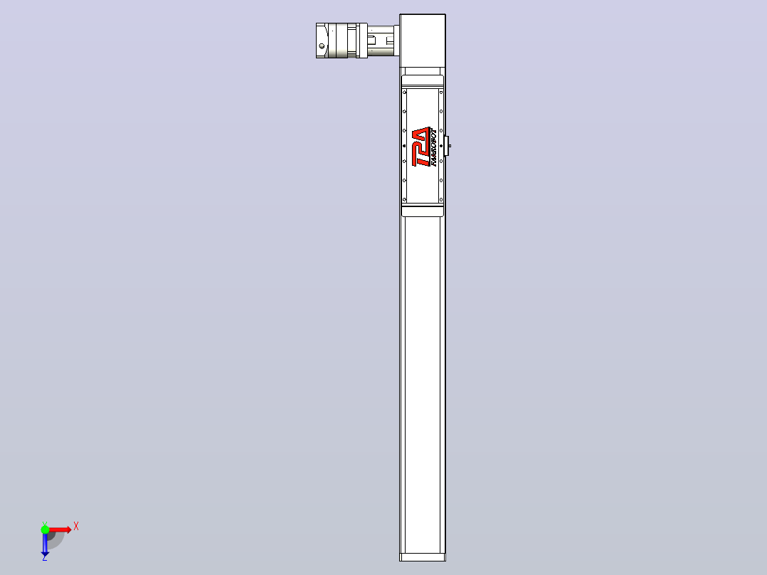 伺服电机集成皮带传动直线执行器TPA-OCB-120-224-L750-DR-J90-N3俯视图