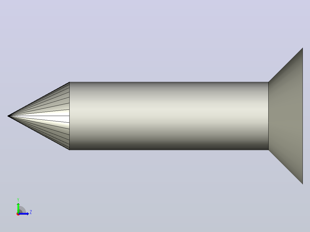 GB846_CZ-85 Z型槽C型沉头自攻螺钉左视图