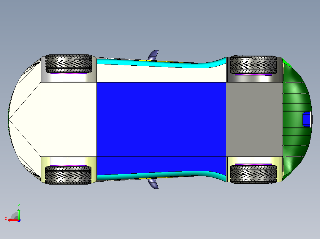 阿斯顿马丁跑车1比1比例CATIA V5 r21模型后视图