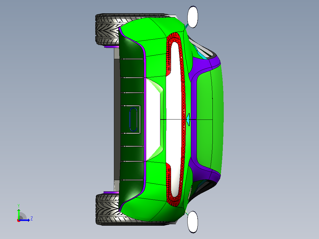 阿斯顿马丁跑车1比1比例CATIA V5 r21模型左视图