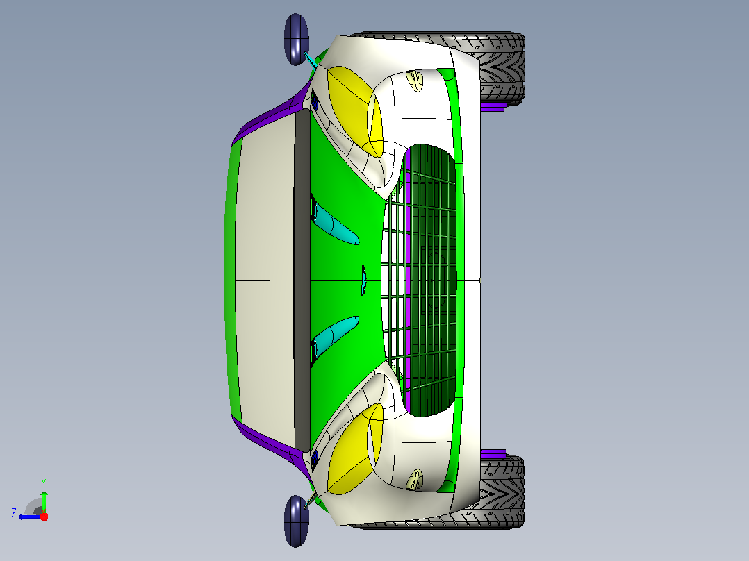 阿斯顿马丁跑车1比1比例CATIA V5 r21模型右视图