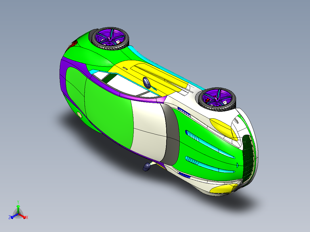 阿斯顿马丁跑车1比1比例CATIA V5 r21模型正等轴测图