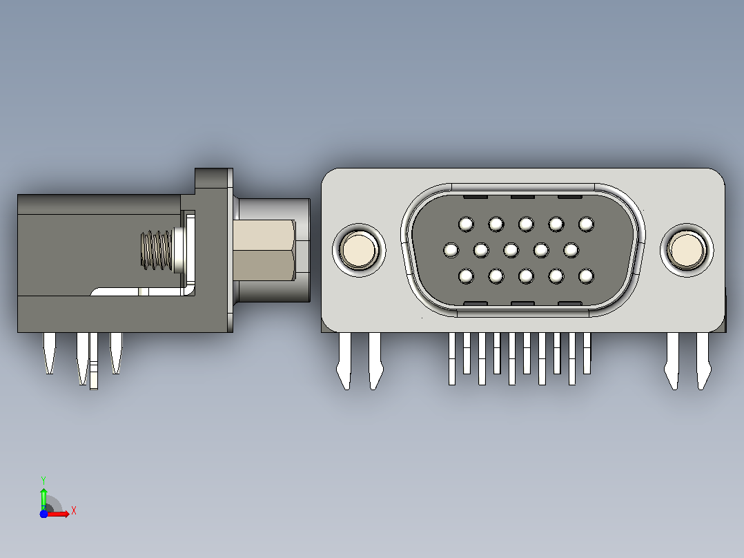 VGA-DB15插口视频线接口前视图
