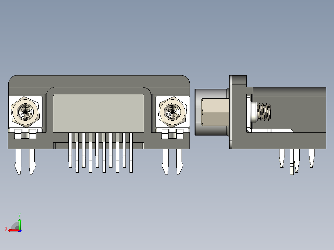 VGA-DB15插口视频线接口后视图
