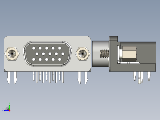 VGA-DB15插口视频线接口右视缩略图