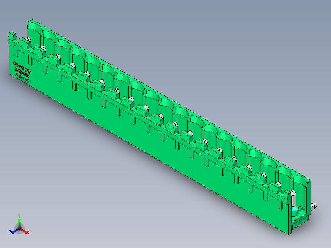 DEGSON 2EDG 系列 5.0mm 可插拔接线端子组-2EDGR-5.0-19P-14-00AH主视图
