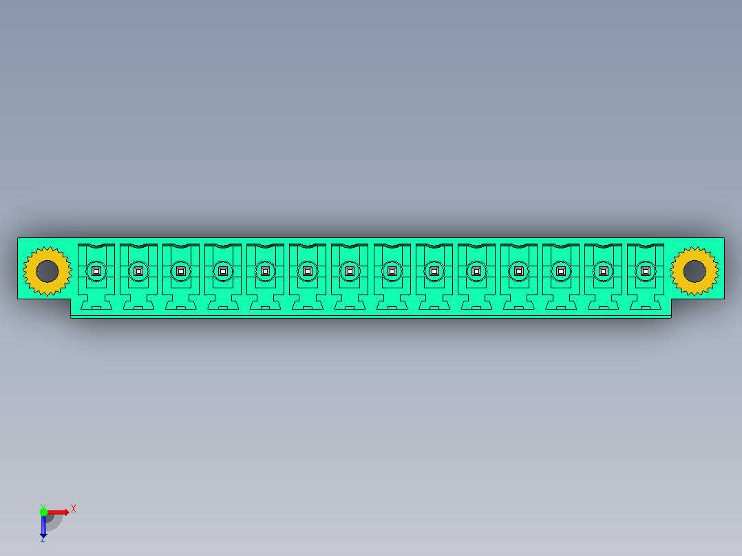 DEGSON 15EDG（公头） 3.81mm 螺钉锁紧，插拔式接线端子 FullPack-15EDGVM-3.81-14P-14-00AH俯视图