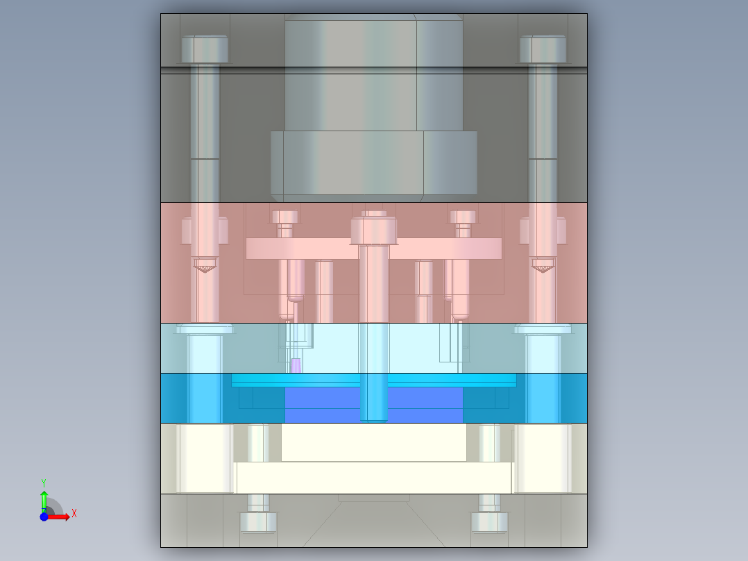 组合反射框注射模总图前视图