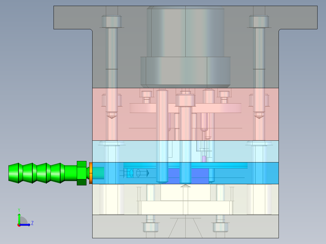 组合反射框注射模总图左视图