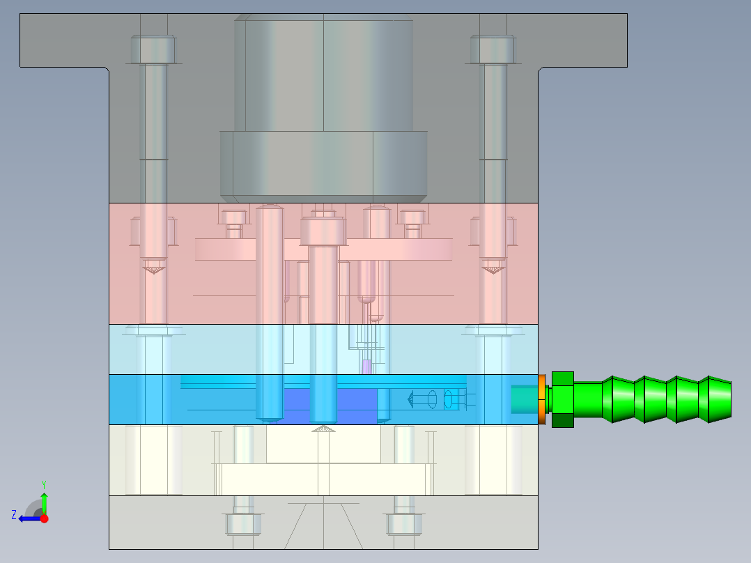 组合反射框注射模总图右视图