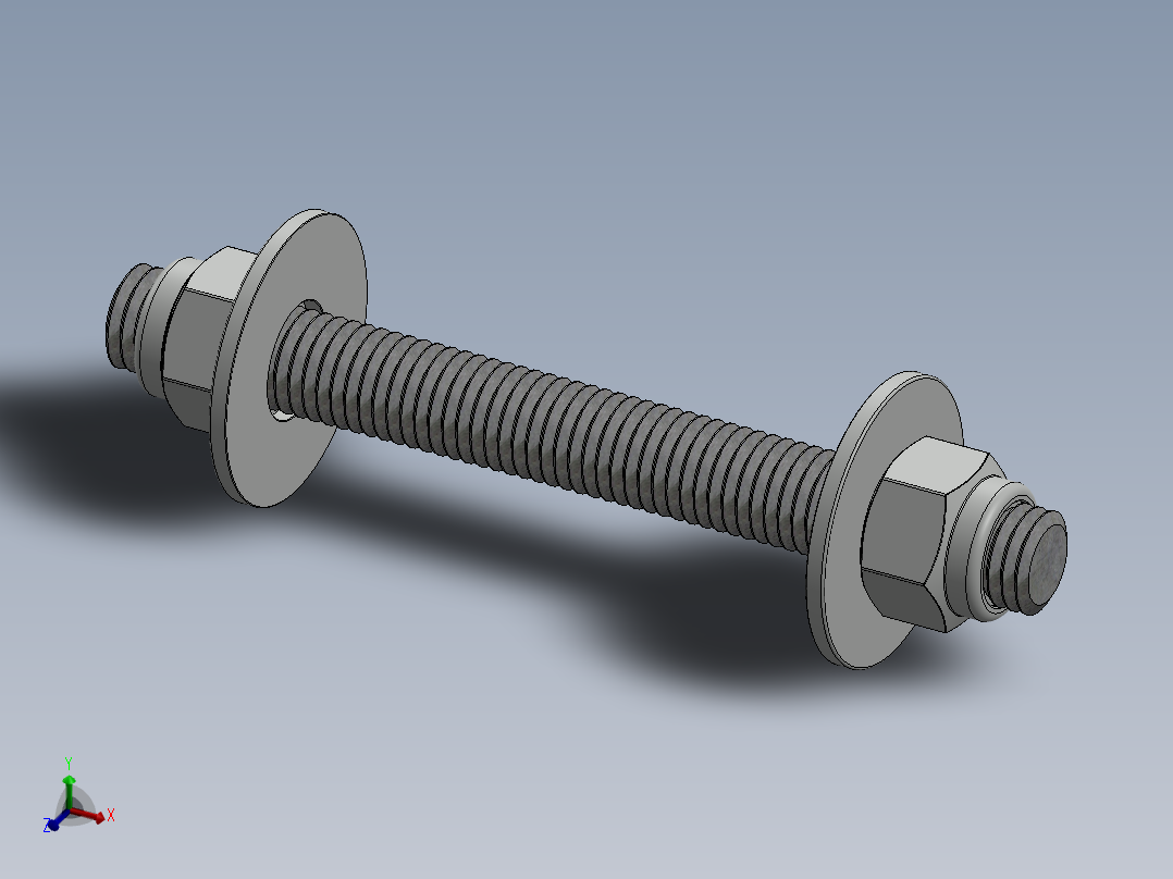 紧固件-0.6250 All-Thread主视图